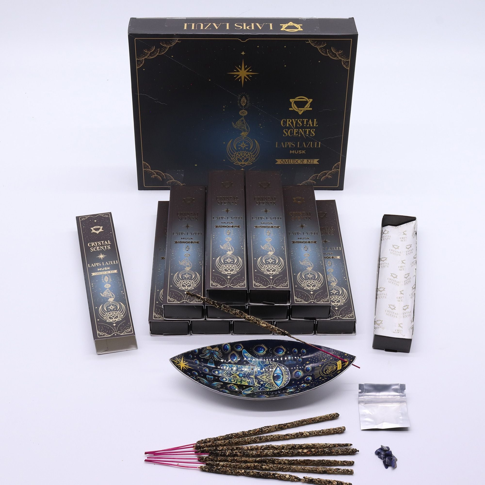 Crystal Scents Räucherstäbchen mit Lapislazuli – Moschus
