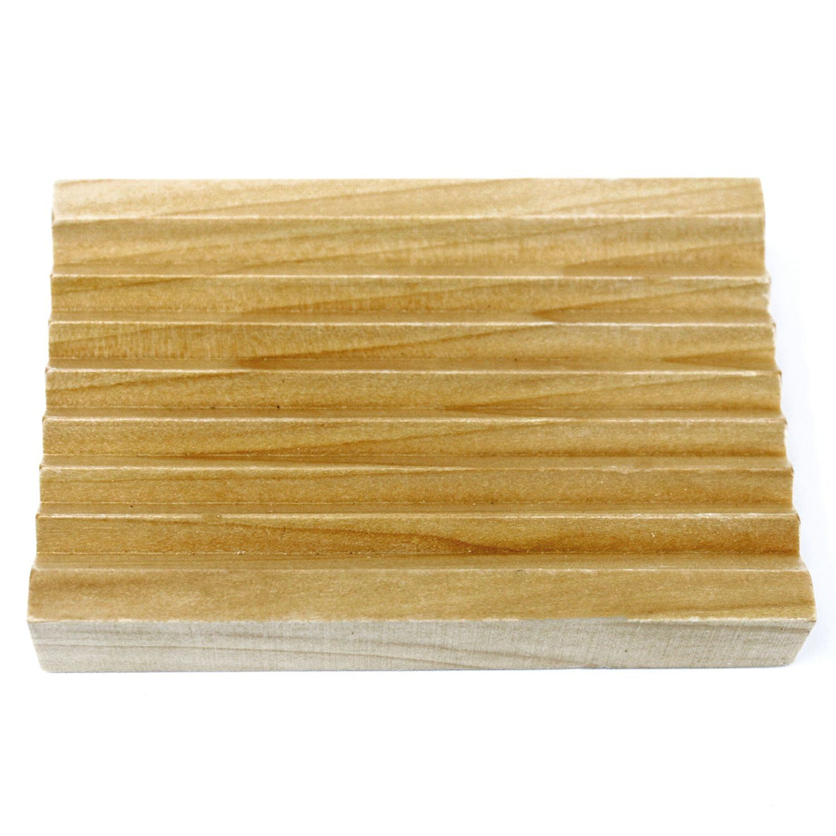 Hemu-Holz-Seifenschale – fein gerillt mit klarem Design