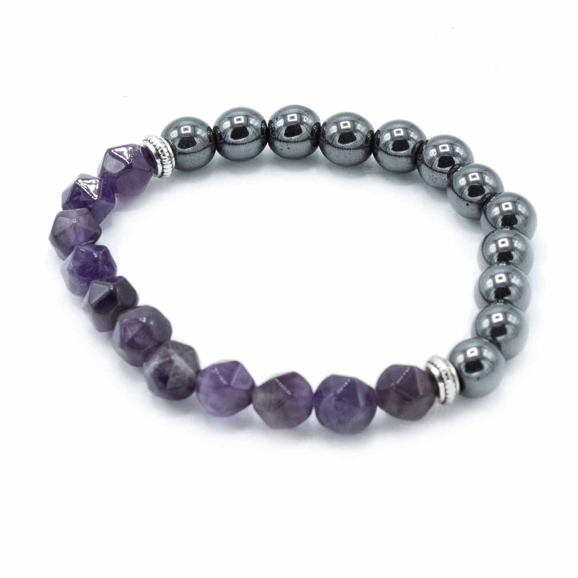 Facettiertes Edelsteinarmband mit Amethyst