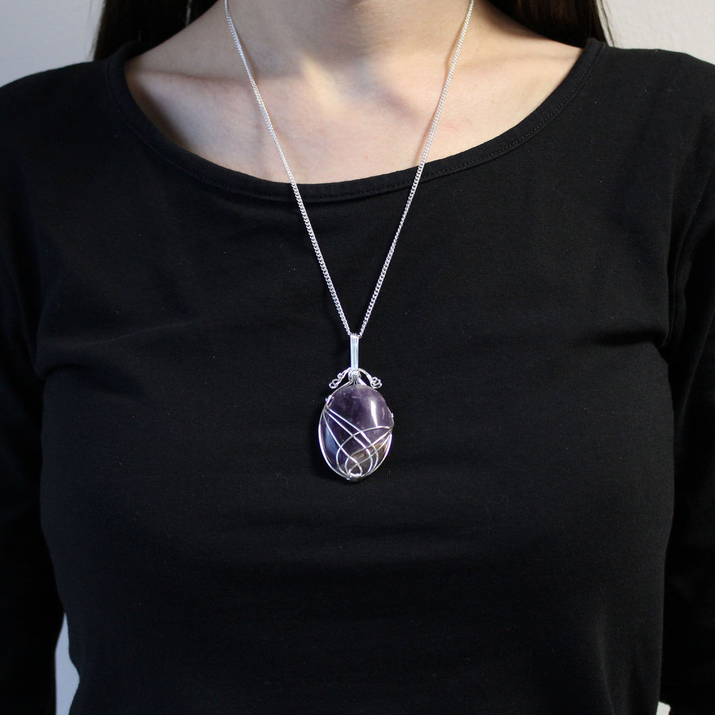Edelsteinhalskette Swirl – Amethyst