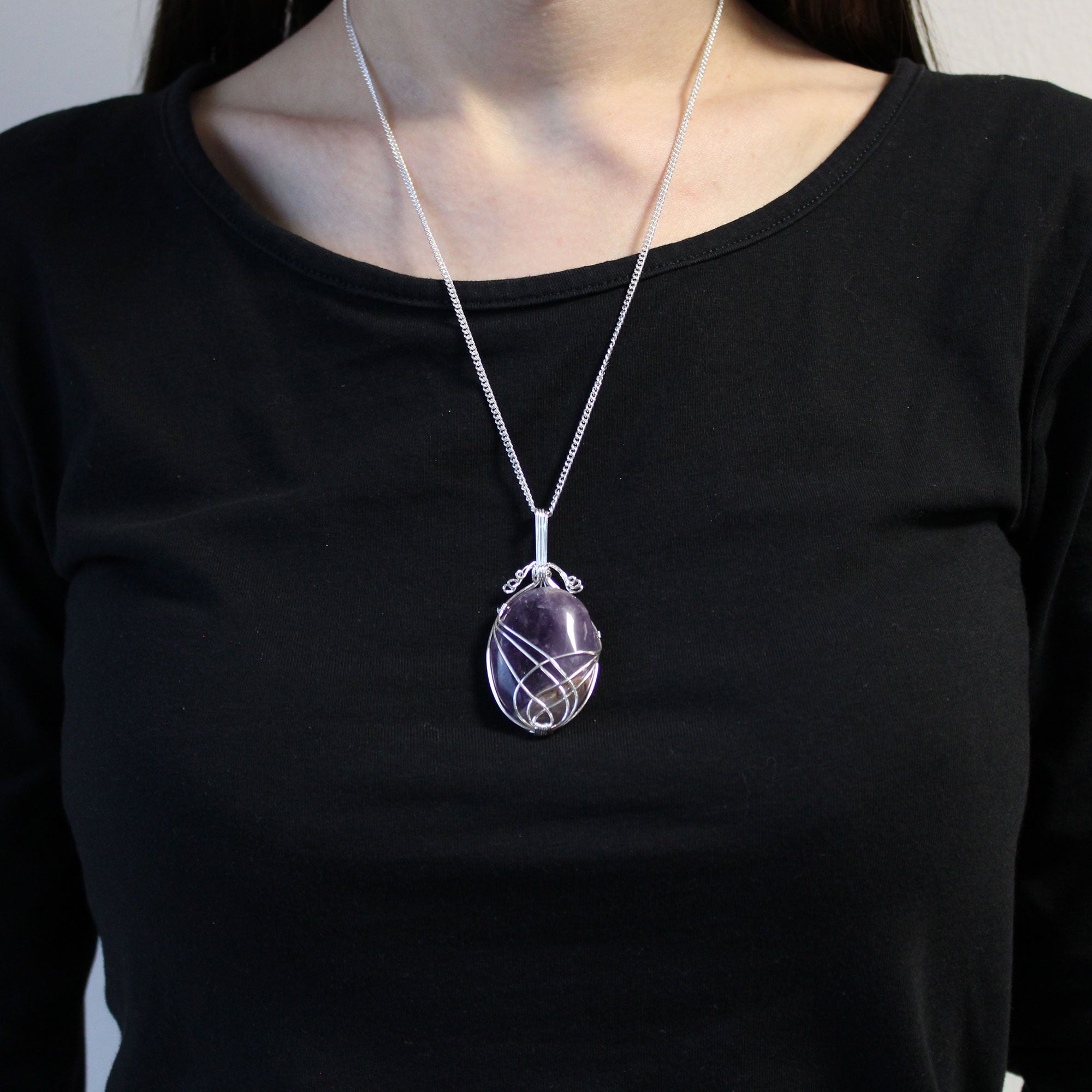 Edelsteinhalskette Swirl – Amethyst