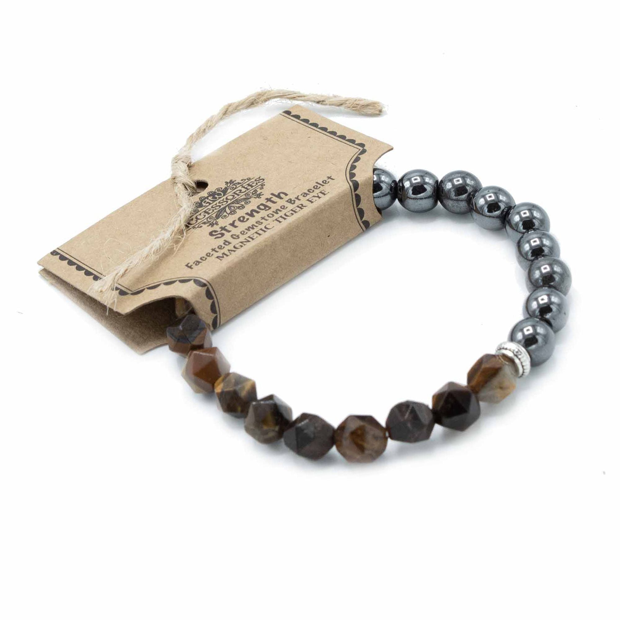 Facettiertes Edelsteinarmband mit Tigerauge