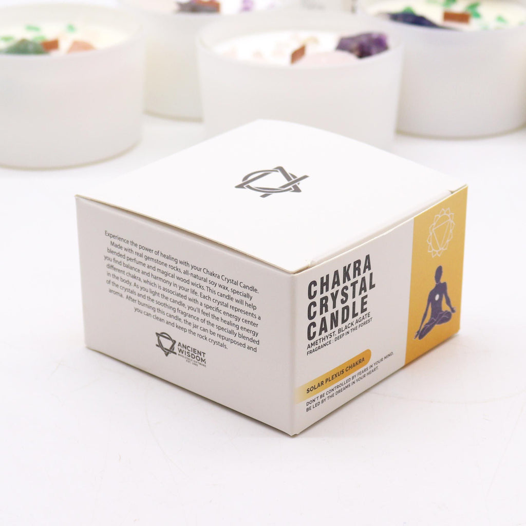 Chakra-Kristallkerze - Solarplexuschakra für Stärke & Selbstvertrauen