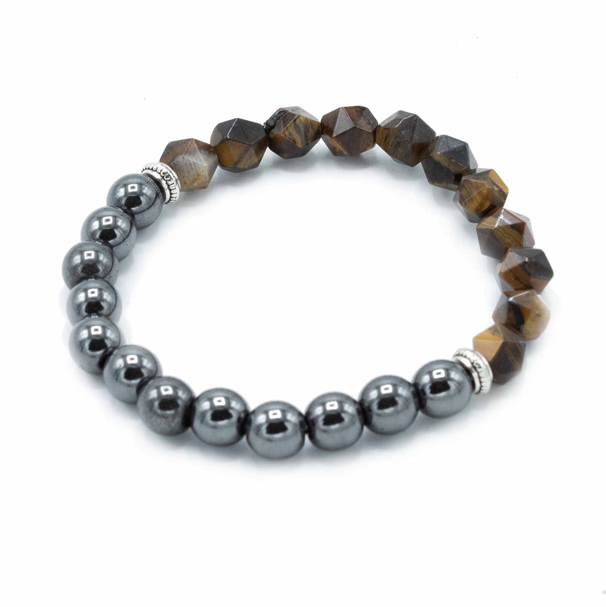 Facettiertes Edelsteinarmband mit Tigerauge
