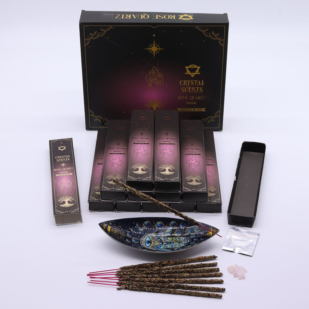 Crystal Scents Räucherstäbchen mit Rosenquarz – Rose