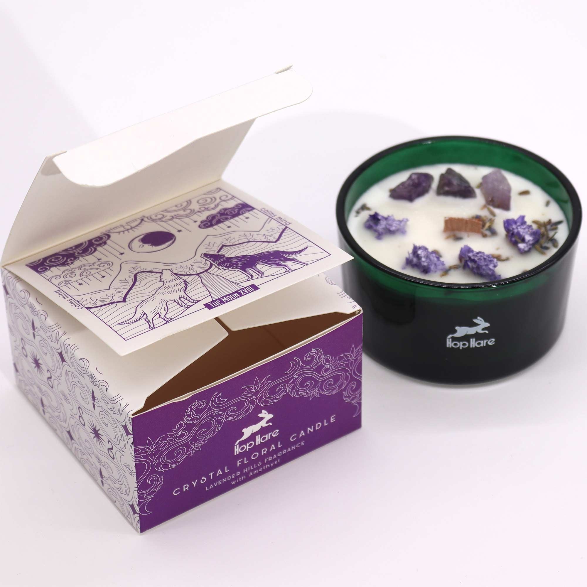 Hop Hare - Crystal Magic Kerze „The Moon“ - Lavendel & Amethyst