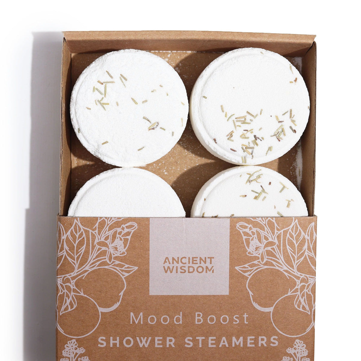 Aromatherapie Zen Shower Steamer Set „Mood Boost“ – 4 Shower Steamer für Stimmung & Motivation
