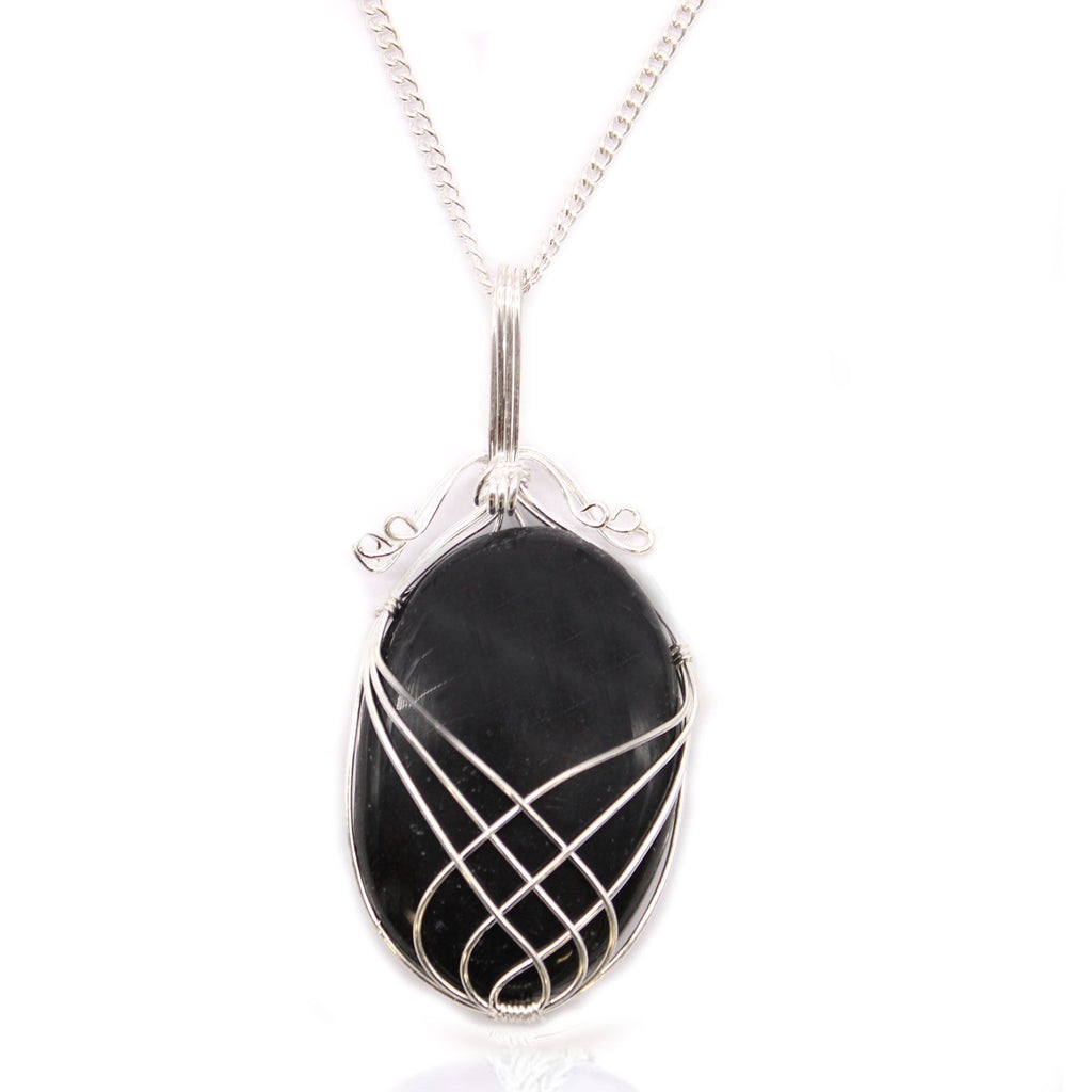 Edelsteinhalskette Swirl – Schwarzer Onyx