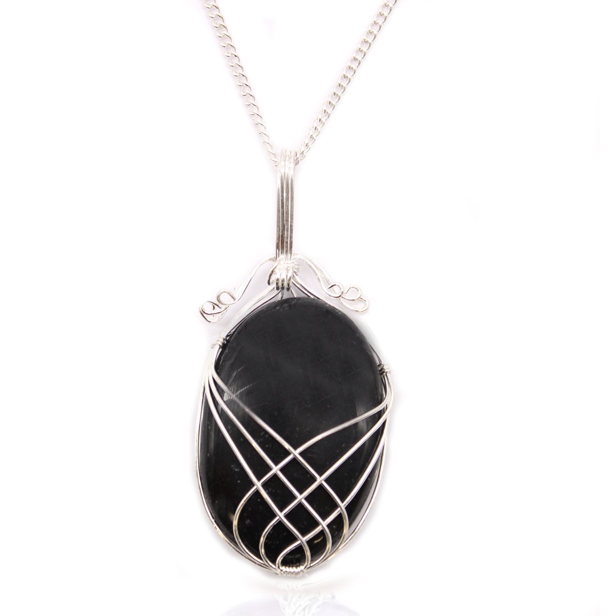 Edelsteinhalskette Swirl – Schwarzer Onyx