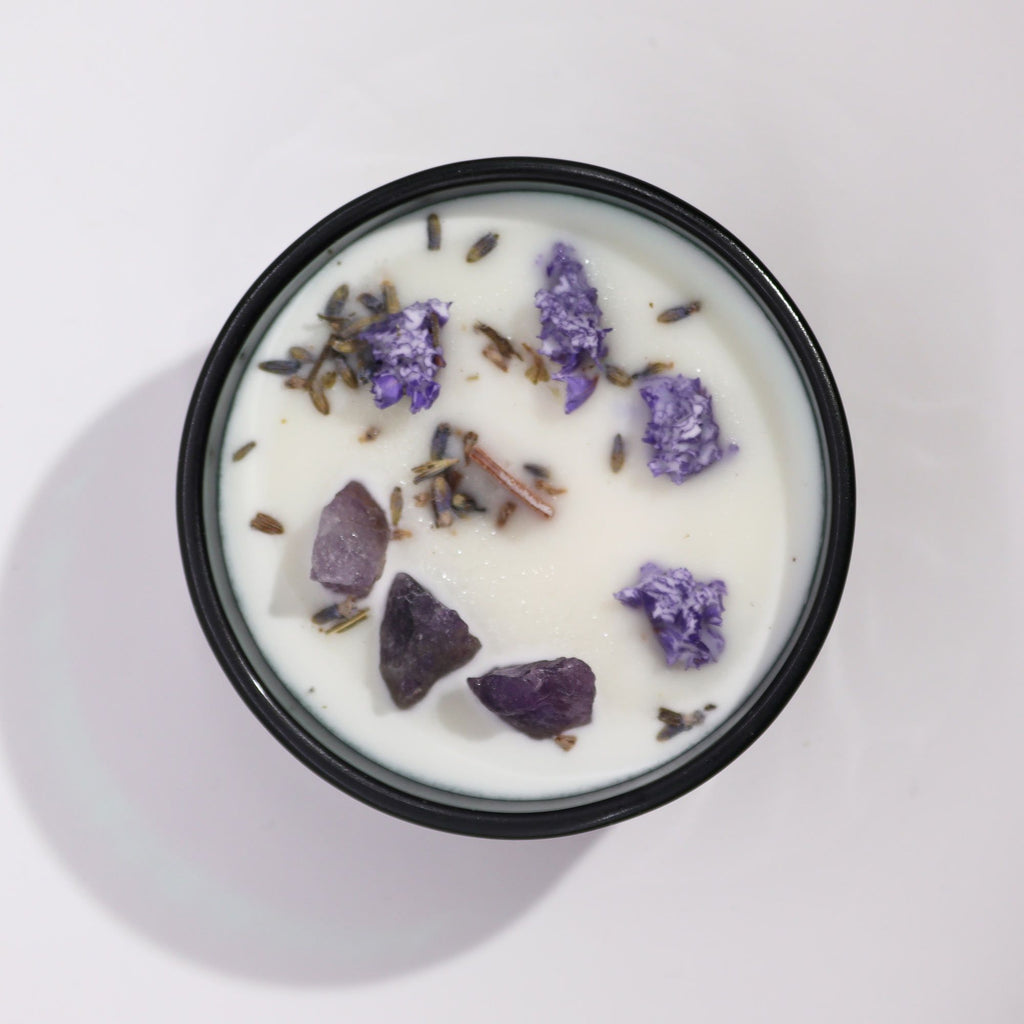 Hop Hare - Crystal Magic Kerze „The Moon“ - Lavendel & Amethyst