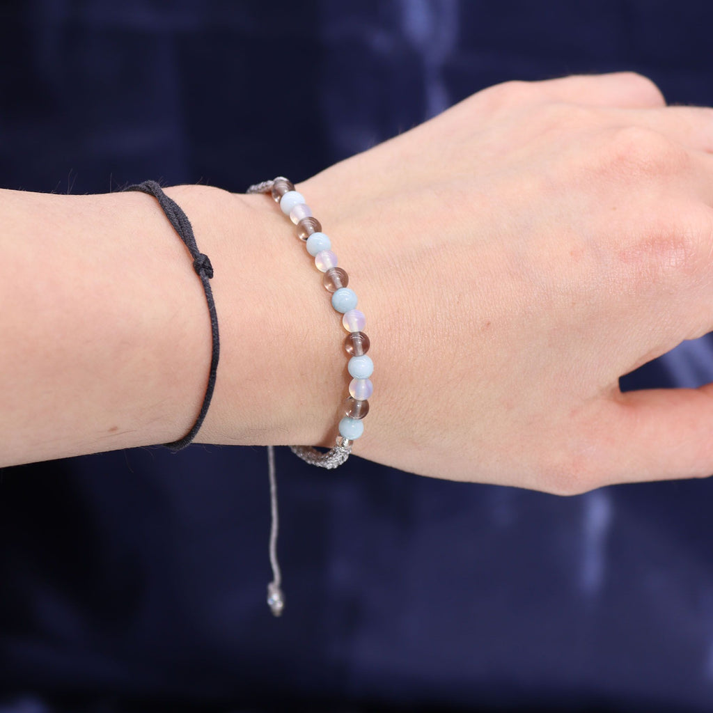 Sternzeichenkerze mit Edelsteinarmband – Krebs