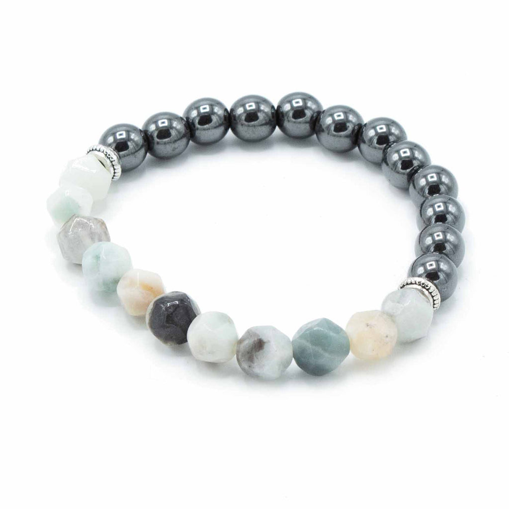 Facettiertes Edelsteinarmband mit Bergjade