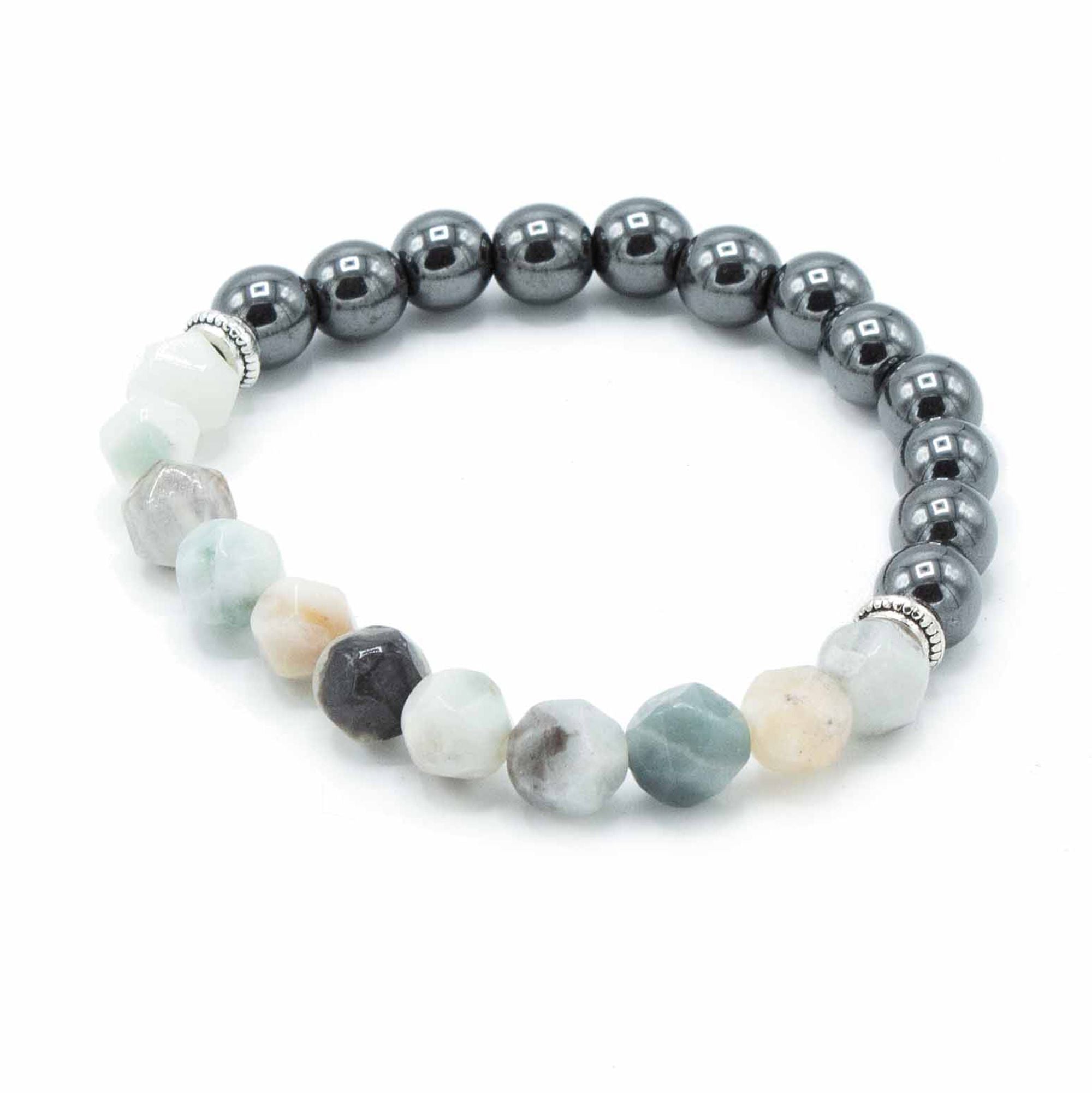 Facettiertes Edelsteinarmband mit Bergjade