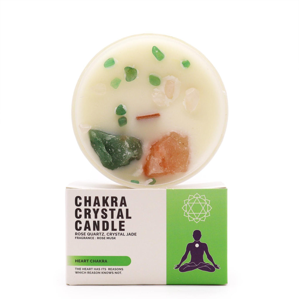 Chakra-Kristallkerze - Herzchakra für Liebe & Harmonie