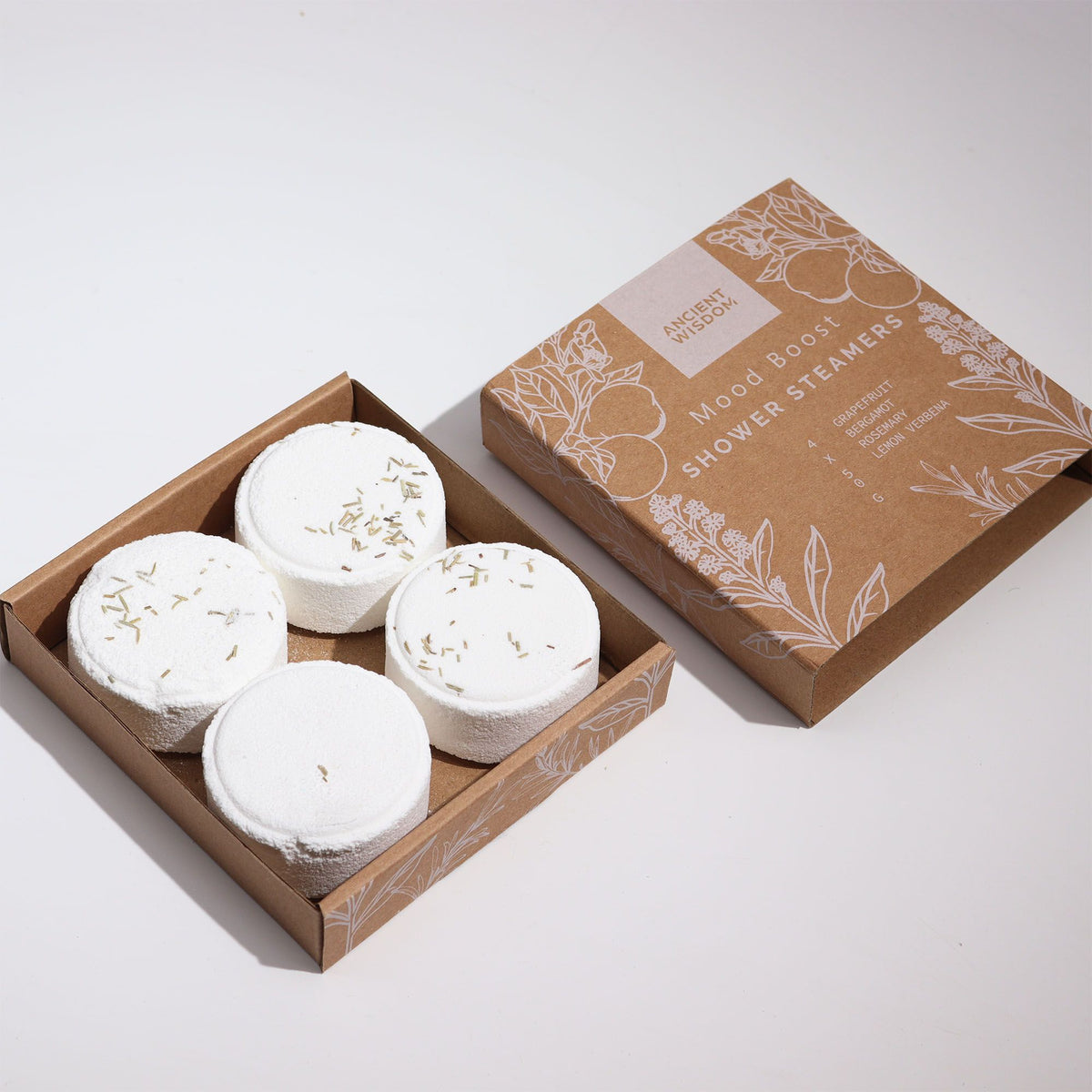 Aromatherapie Zen Shower Steamer Set „Mood Boost“ – 4 Shower Steamer für Stimmung & Motivation