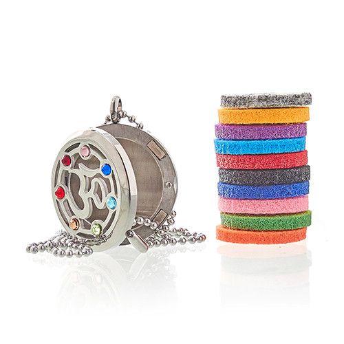 Aromatherapie Diffuser Halskette für ätherische Öle – OM Chakra, 30 mm