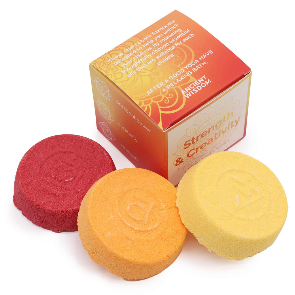 Chakra Badefizzer - Aromatherapie - Kleines Set für Stärke & Kreativität