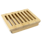Hemu-Holz-Seifenschale – Box-Design mit breiten Längsschlitzen