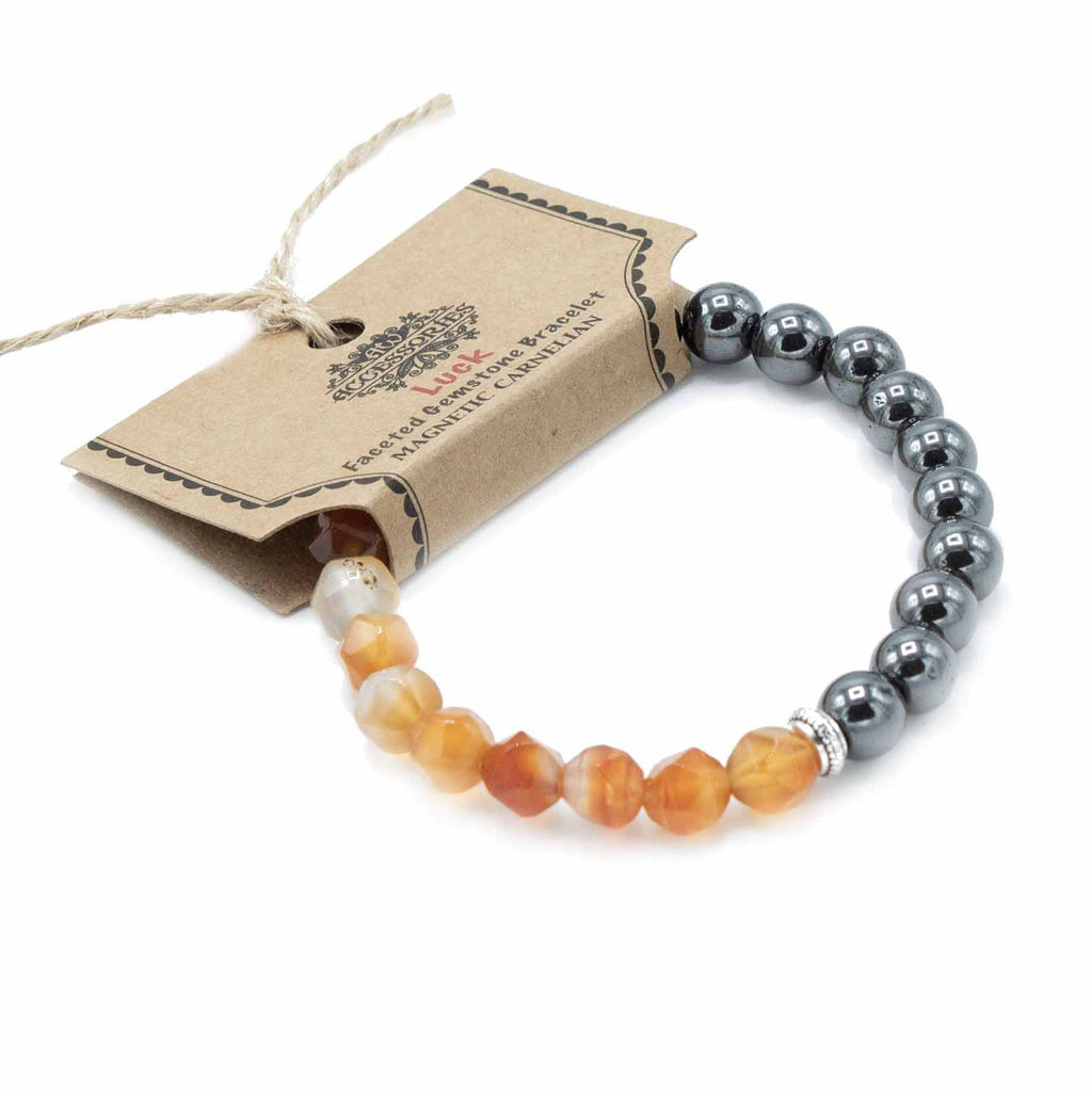 Facettiertes Edelsteinarmband mit Karneol