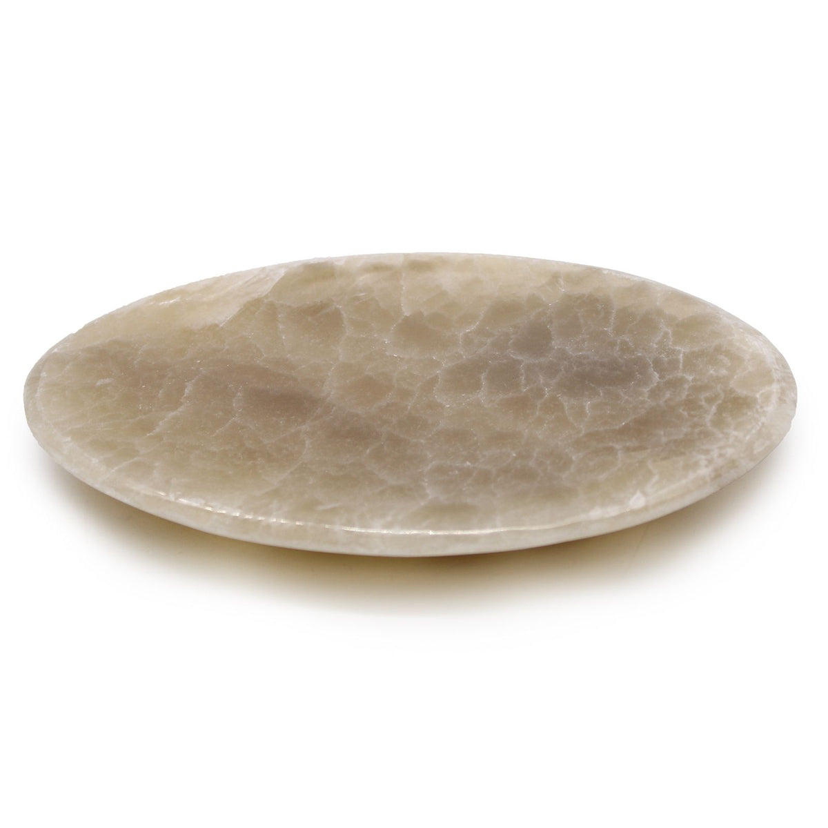 Onyx-Seifenschale – oval mit natürlicher Grün-Braun-Maserung