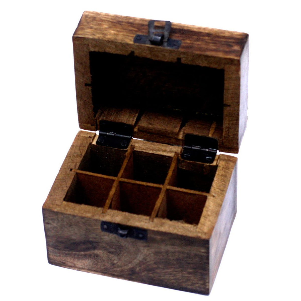 Aufbewahrungsbox für ätherische Öle aus Mangoholz – 6 Fläschchen