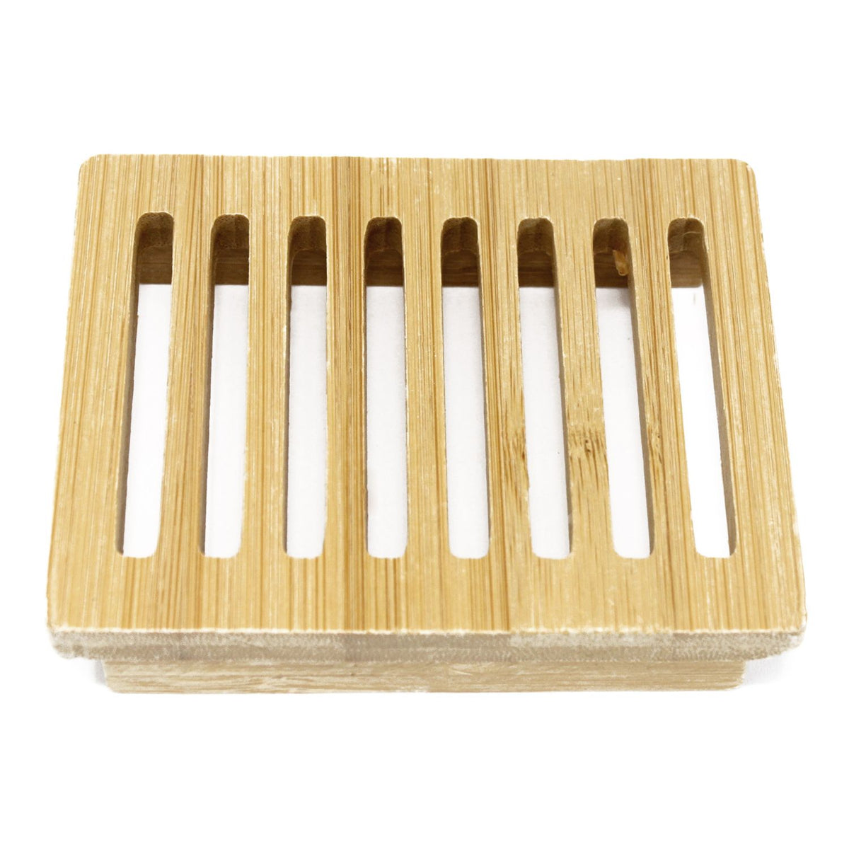 Hemu-Holz-Seifenschale – Box-Design mit breiten Längsschlitzen