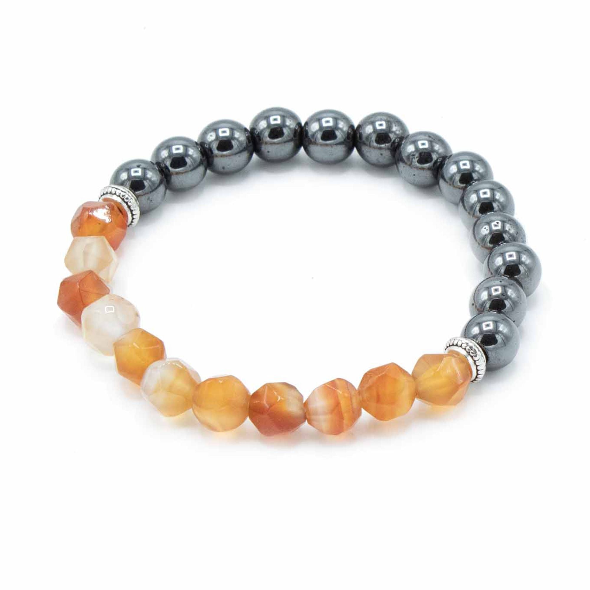 Facettiertes Edelsteinarmband mit Karneol