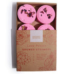 Aromatherapie Zen Duschbomben Set „Love Potion“ – 4 Shower Steamer für Sinnlichkeit & Wärme