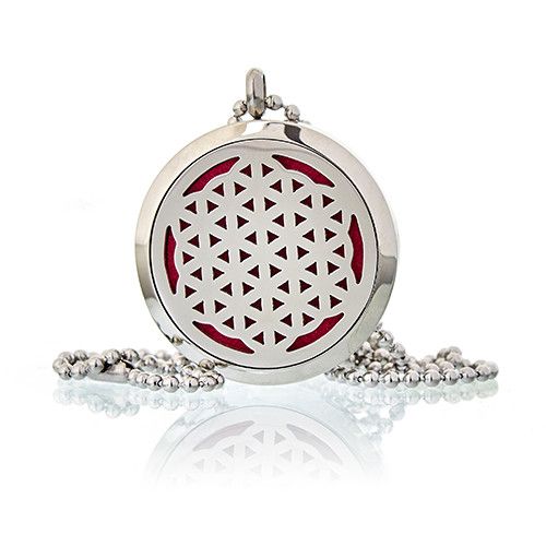 Aromatherapie Diffuser Halskette für ätherische Öle – Lebensblume, 30 mm