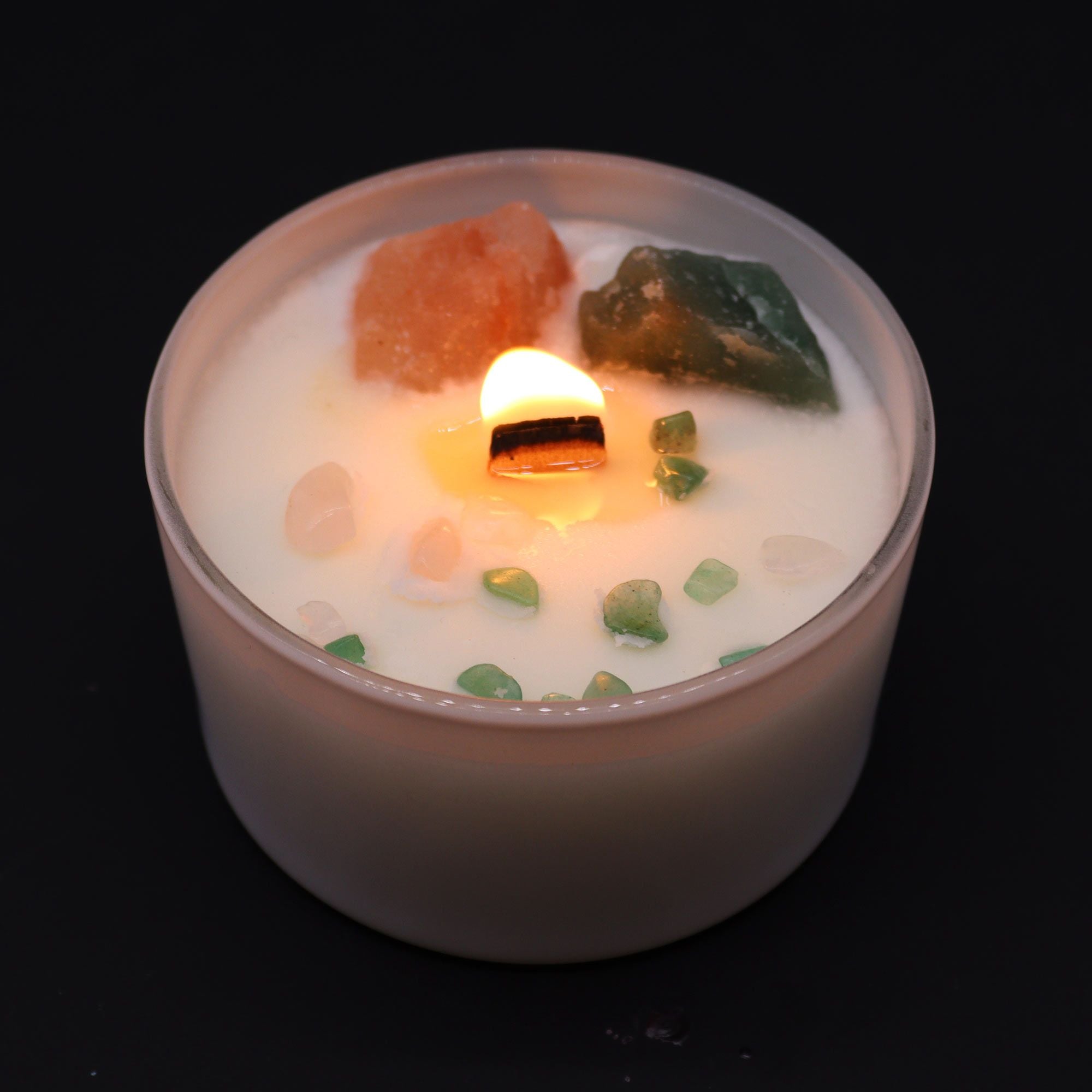 Chakra-Kristallkerze - Herzchakra für Liebe & Harmonie