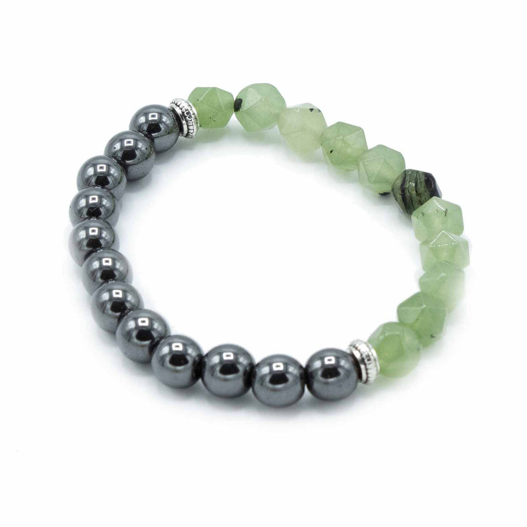 Facettiertes Edelsteinarmband mit Jade